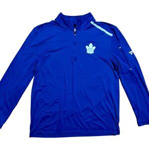 Toronto Maple Leafs NHL Fanatics Blue Quarter Zip Shirt, Men's XL